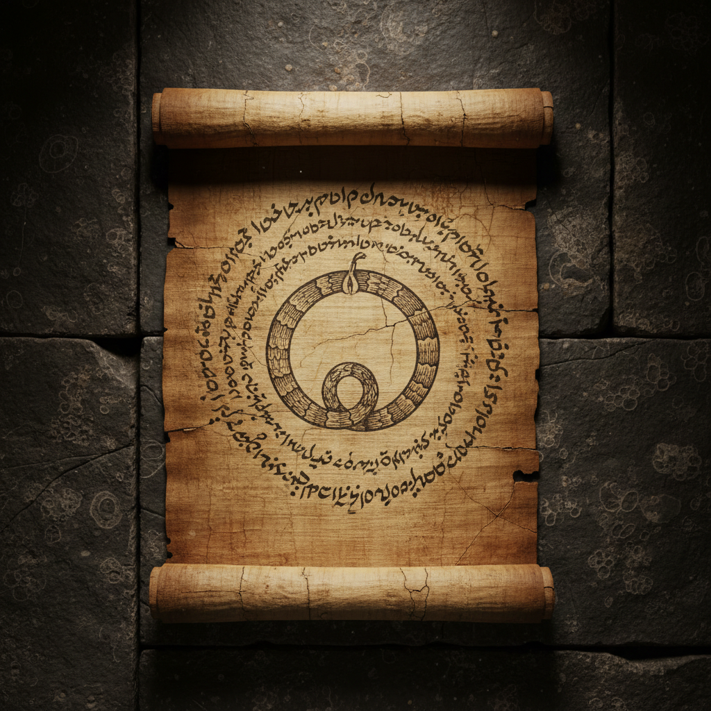 Manuscrit ancien avec serpent